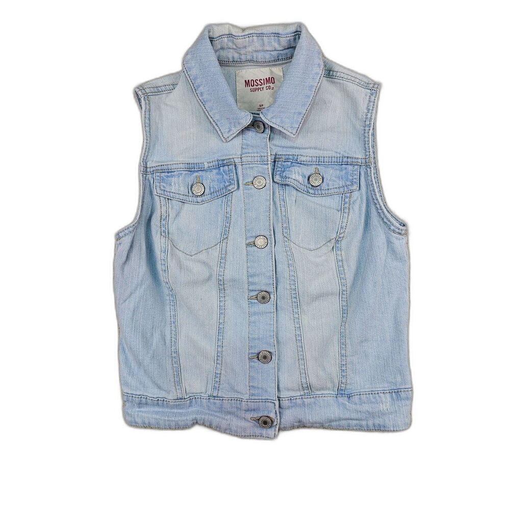 Mossimo Light Wash Denim Vest Size Small Cotton Spandex Jean Jacket